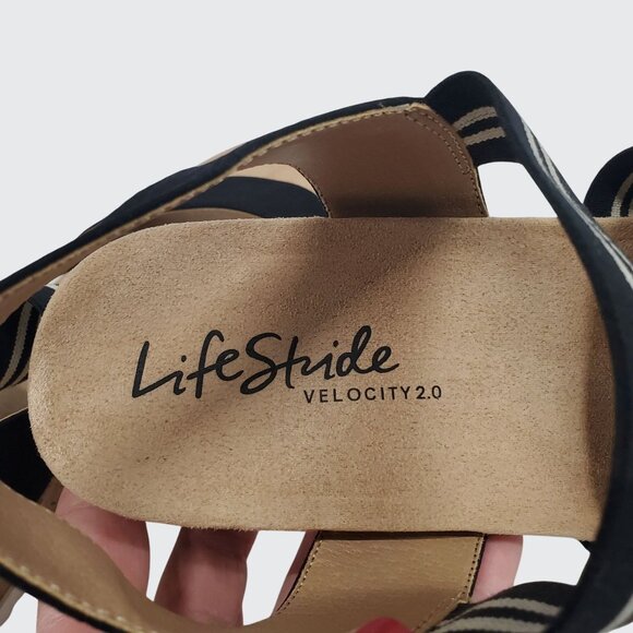 Elastic Strappy Wedge Sandals LifeStride Velocity 2.0 Sunshine Women Size 11M - Picture 9 of 10